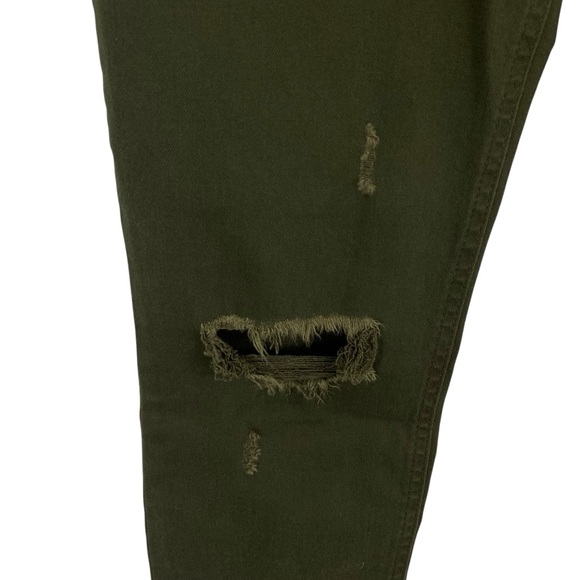 Express Womens Jeans Sz 12 Legging High Rise Stretch Supersoft Green Distressed - Picture 4 of 14